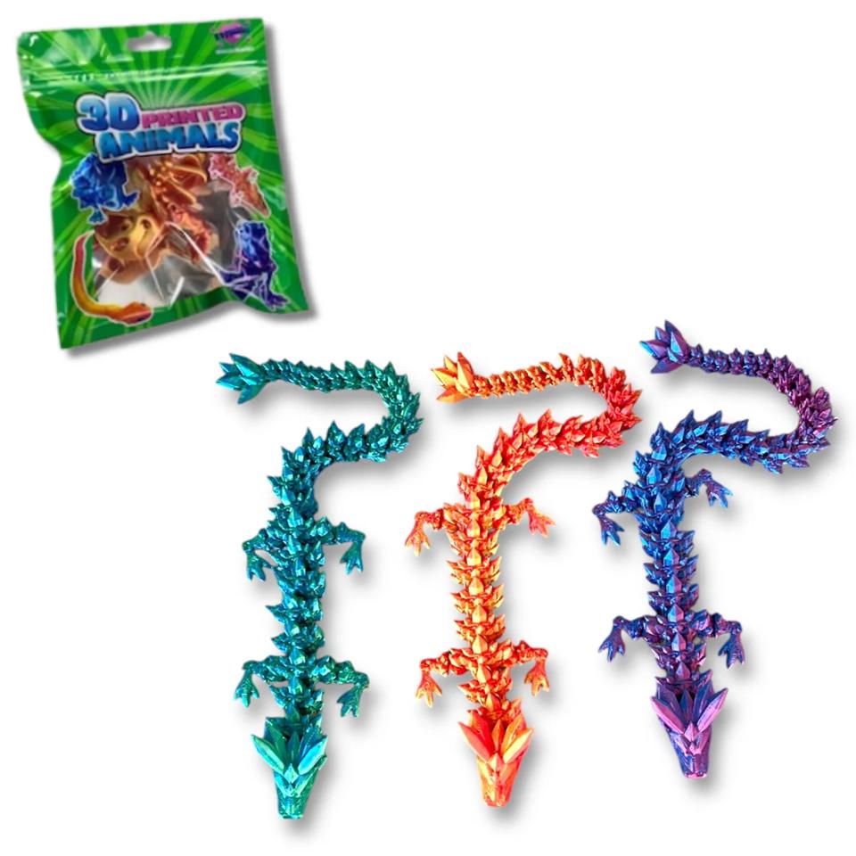 ASSORTED 3D EFFECT DRAGONS 25CM. HU8091 \\\KD34861