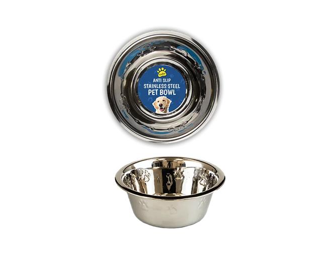 KINGDOM STAINLESS STEEL ANTI SKID PET DOG BOWL 21CM. PET9301OB \\\KD34878