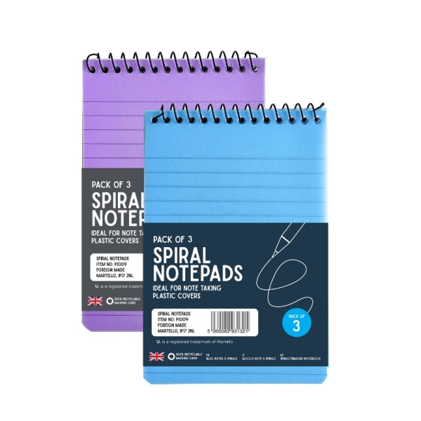 U.WRITE A5 SPIRAL NOTE PAD 4/PK. P1009 \\\KD34963
