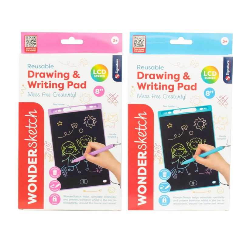SIGNATURE 8" REUSABLE DRAWING & WRITING LCD SCREEN PAD. OL324234 \\\KD34986