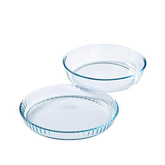 PYREX SET OF 2 BAKING SET 1.6L 28X28CM & 2.1L 26X26CM. 913S606 \\\KD34988