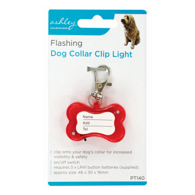 ASHLEY FLASHING DOG COLLAR CLIP LIGHT. BB-PT140 \\\KD34996