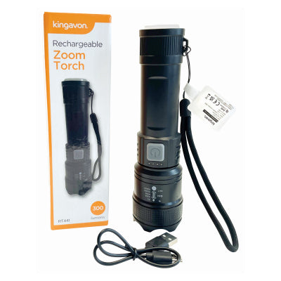 KINGAVON RECHARGEABLE ZOOM TORCH. BB-RT441 \\\KD35001