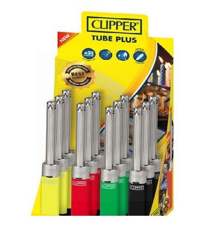 CLIPPER TUBE PLUS ASSORTED COLOUR MULTIPURPOSE LIGHTERS \\\KD35004