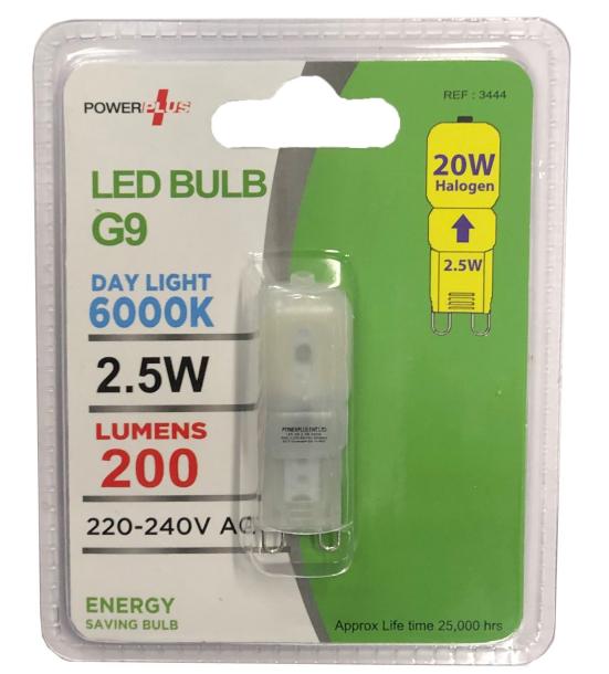 POWER PLUS G9 2.5W DAYLIGHT LED BULB. 3444 \\\KD35030