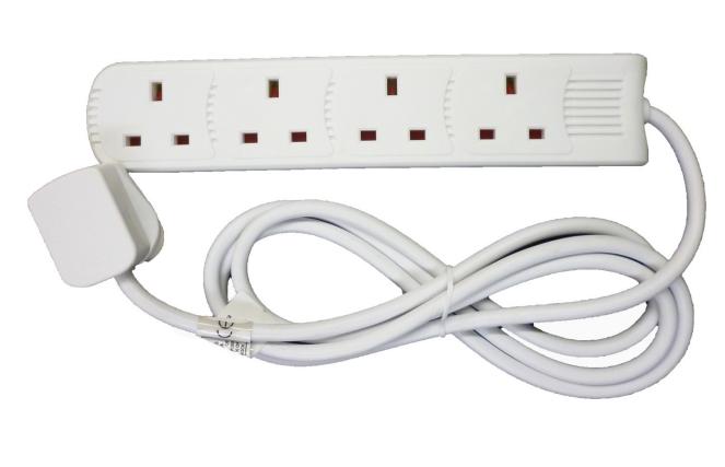 POWER PLUS 4 WAY 13AMP EXTENSION LEAD 1MTR. 1332MK \\\KD35051