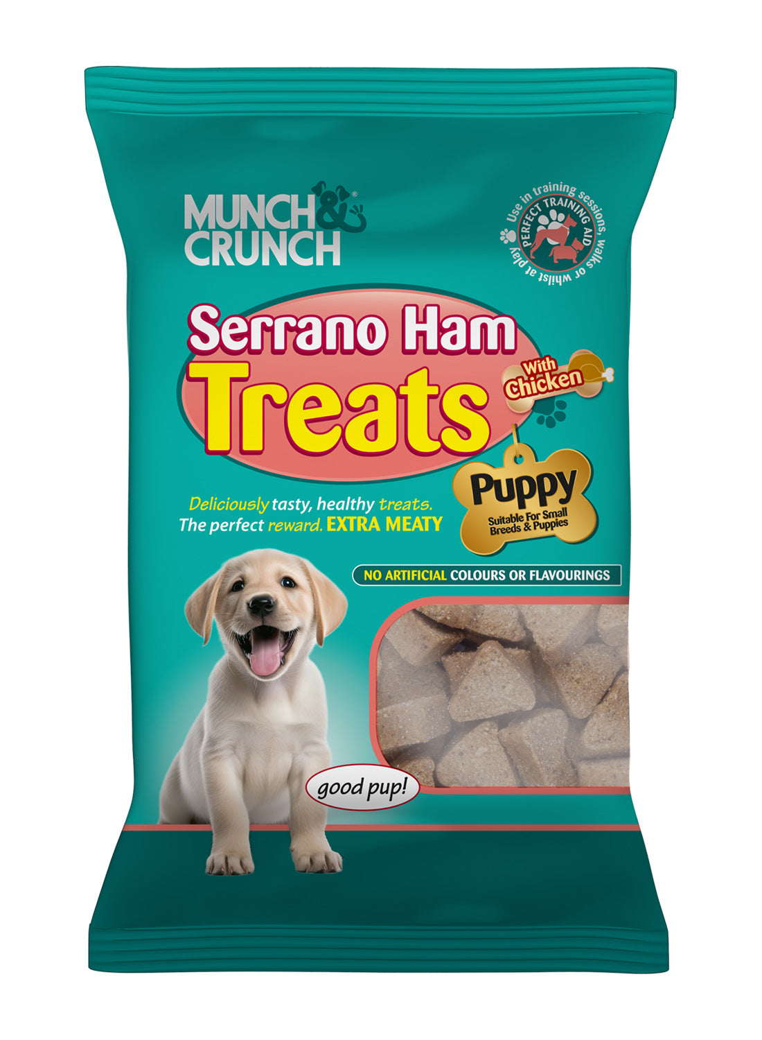 MUNCH & CRUNCH SERRANO HAM TREATS WITH CHICKEN 150GM. MC1130 \\\KD35088