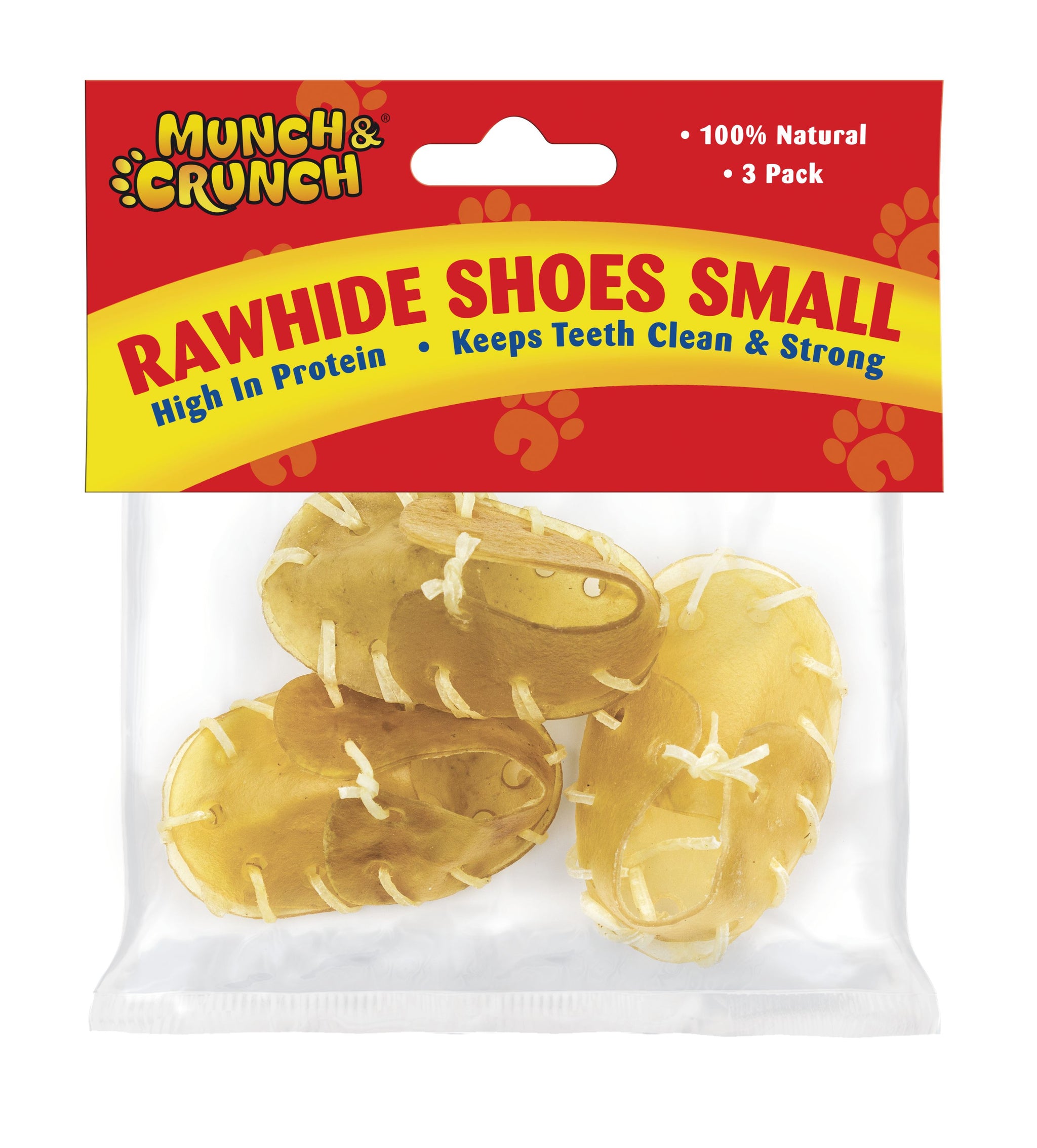MUNCH & CRUNCH RAWHIDE MINI SHOES SMALL 3/PK. MC0054C \\\KD35093