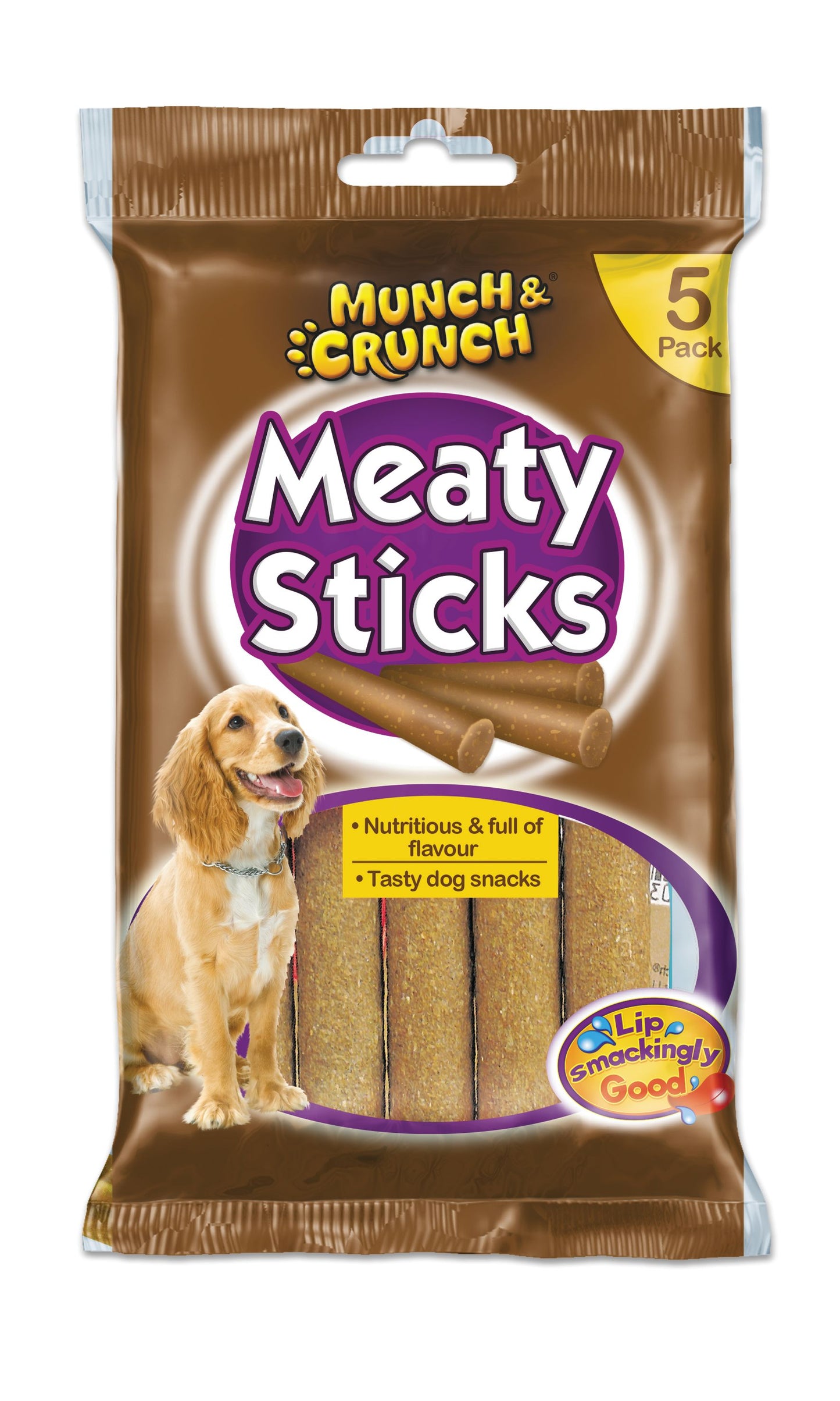 MUNCH & CRUNCH MEATY STICKS 125GM 5/PK. MC0084 \\\KD35098
