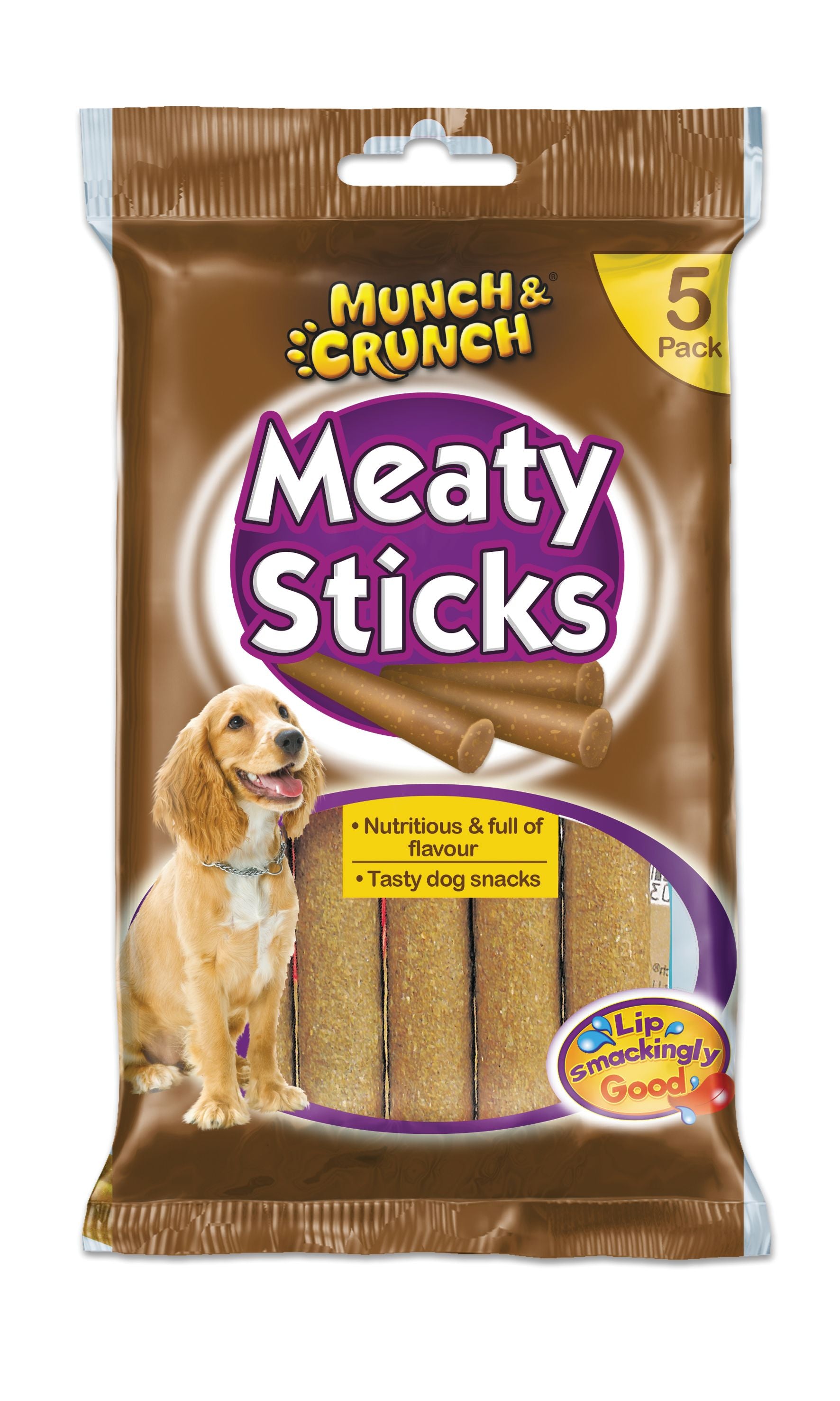MUNCH & CRUNCH MEATY STICKS 125GM 5/PK. MC0084 \\\KD35098