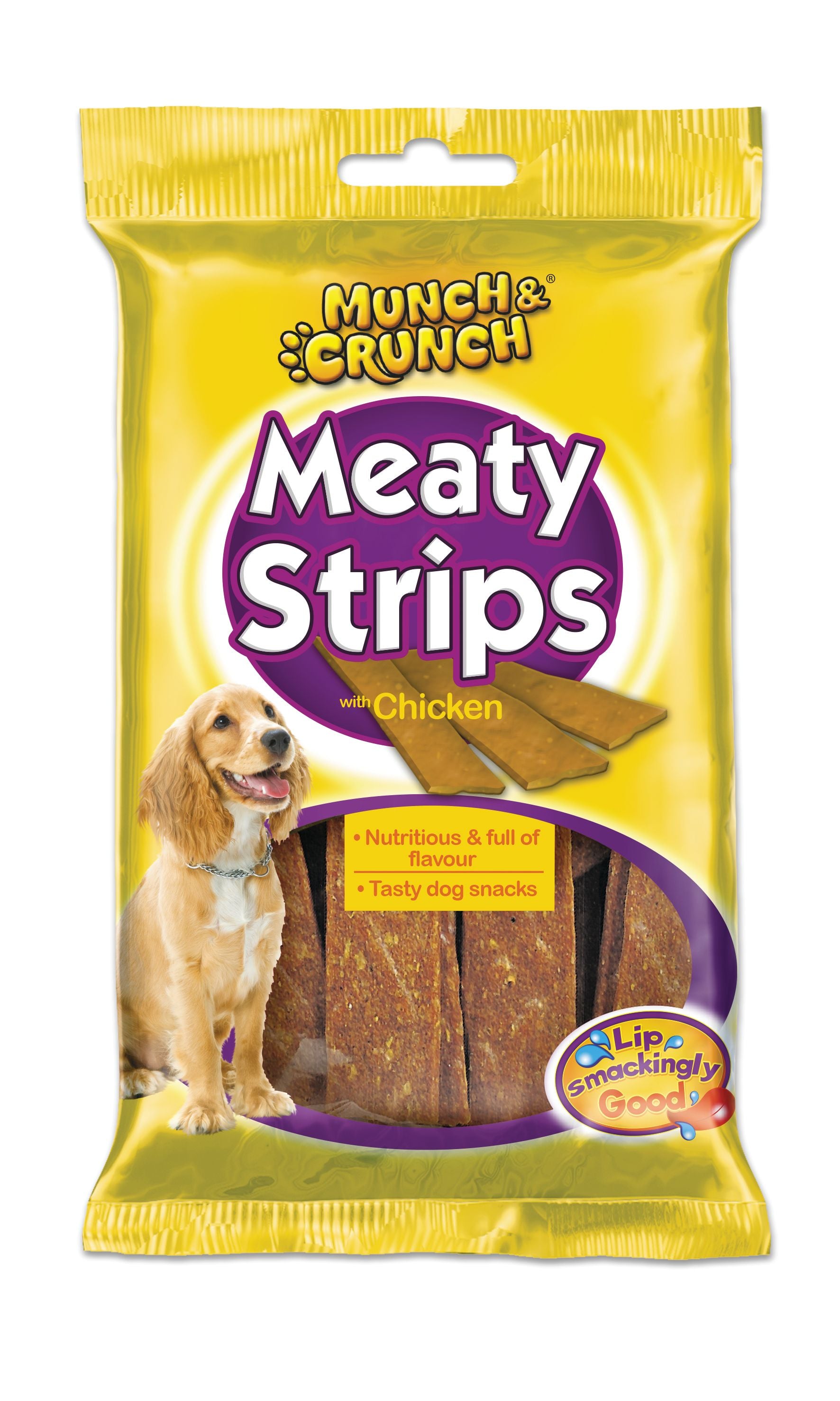 MUNCH & CRUNCH MEATY STRIPS WITH CHICKEN 18/PK. MC0076 \\\KD35100