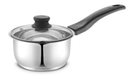 HIGHLANDS STAINLESS STEEL SAUCEPAN WITH GLASS LID 18CM. PAN22 \\\KD35150