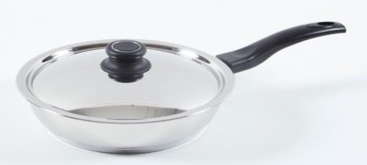 HIGHLANDS STAINLESS STEEL FRYPAN WITH GLASS LID 24CM. PAN24 \\\KD35152