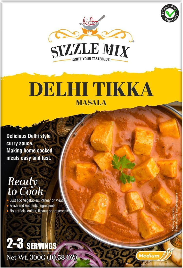 SIZZLE MIX DELHI PANEER / CHICKEN TIKKA MASALA CURRY GRAVY 300G â€“ MEDIUM SPICE. 298022 \\\KD35156