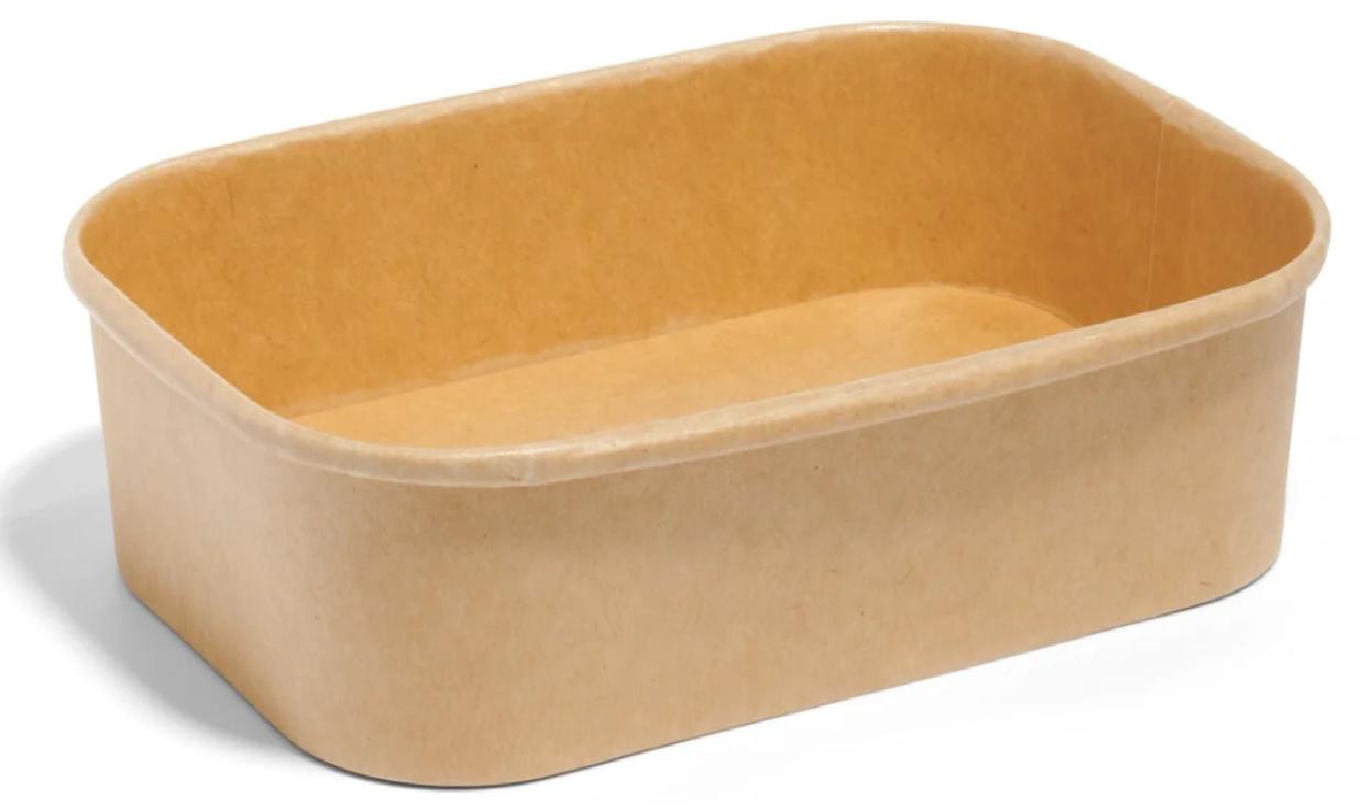 GRAB & GO BROWN PAPER RECTANGLE FOOD CONTAINER 35OZ / 1000ML 50/PK. 11051.100 \\\KD35238