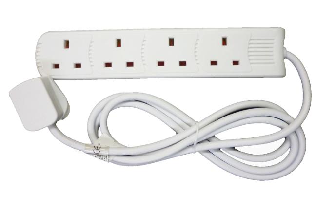 POWER PLUS 4 WAY 13AMP NEON EXTENSION LEAD 2MTR. PP1121 \\\KD35242