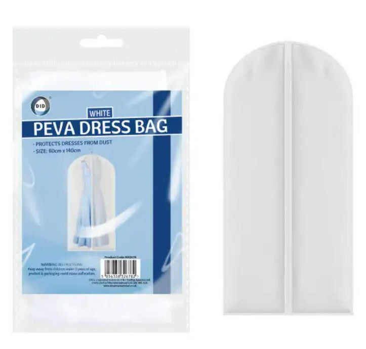 DID PEVA WHITE DRESS BAG 60 X 140CM. HH2678 \\\KD35249