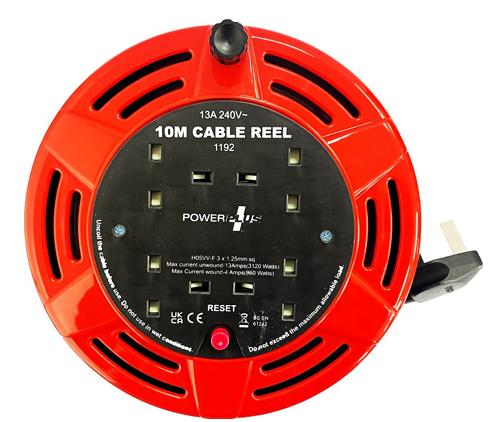 POWER PLUS 10AMP 4 GANG CABLE REEL 10MTR. PP1380 \\\KD35276