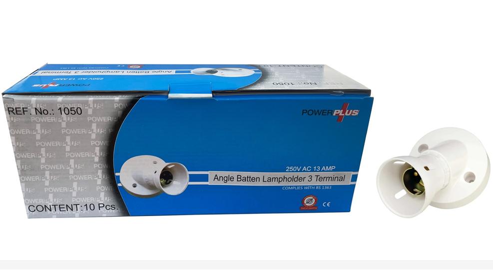 POWER PLUS ANGLE BATTEN LAMP HOLDER 3TER. PP1050 \\\KD35279