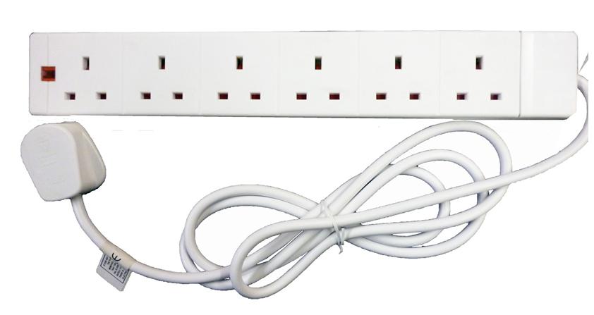 POWER PLUS 6 WAY 13AMP EXTENSION LEAD 2MTR. PP1008 \\\KD35285