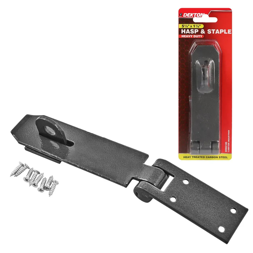 DEKTON HEAVY DUTY HASP & STAPLE GREY 5.5" X 1.5 ". DTDH02105 \\\KD35292
