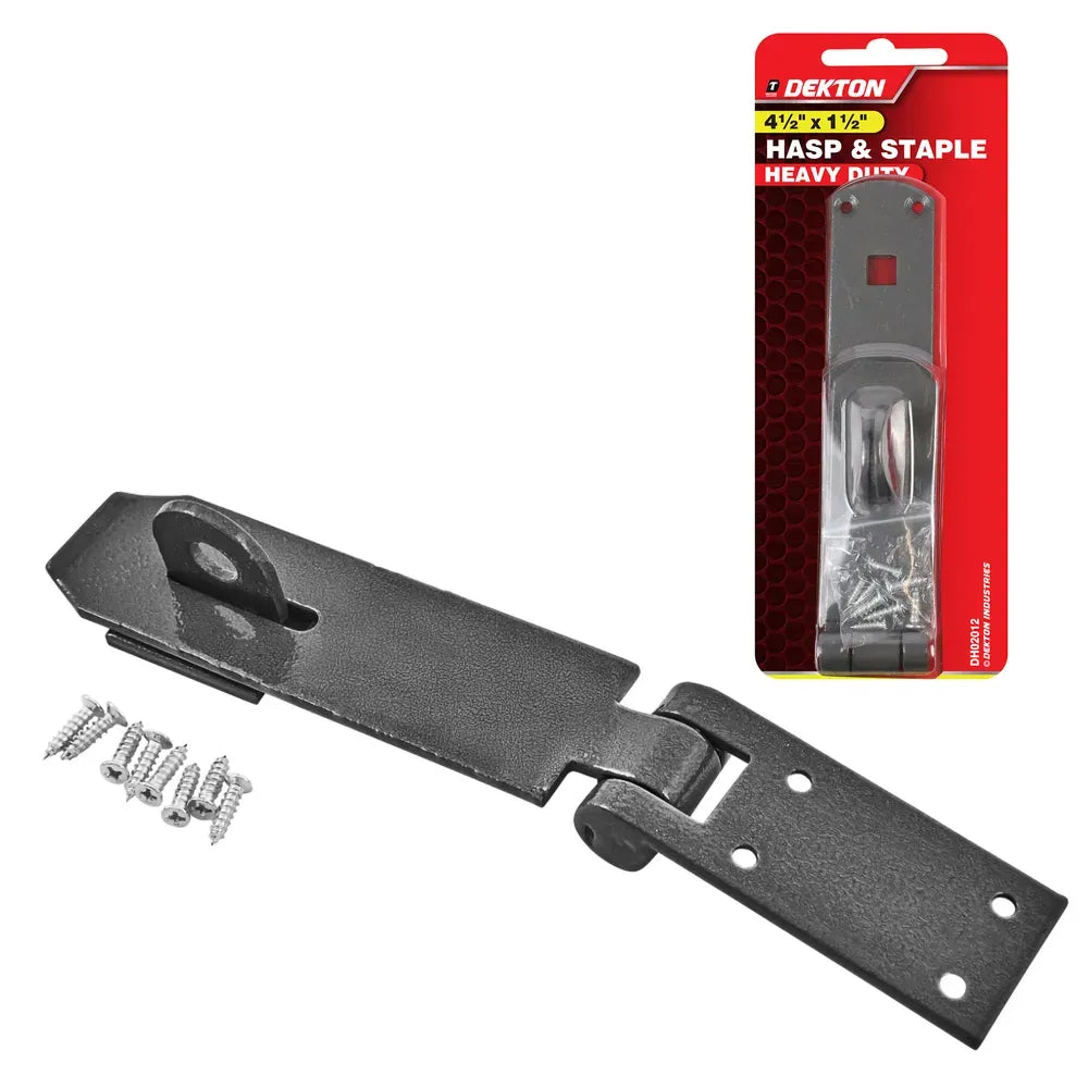DEKTON HEAVY DUTY HASP & STAPLE GREY 4.5" X 1.5 ". DTDH02012 \\\KD35293