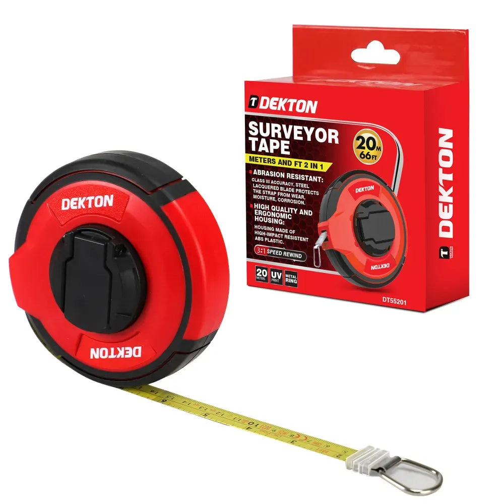 DEKTON 2 IN 1 SURVEYOR TAPE 20MTR. DT55201 \\\KD35296