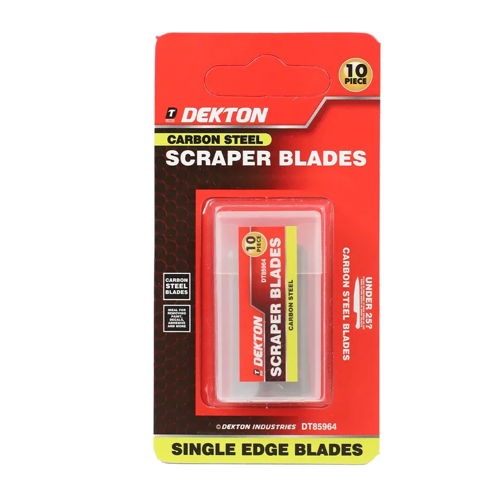 DEKTON 10 PCS CARBON STEEL RAZOR SCRAPER BLADE. DT85964 \\\KD35306