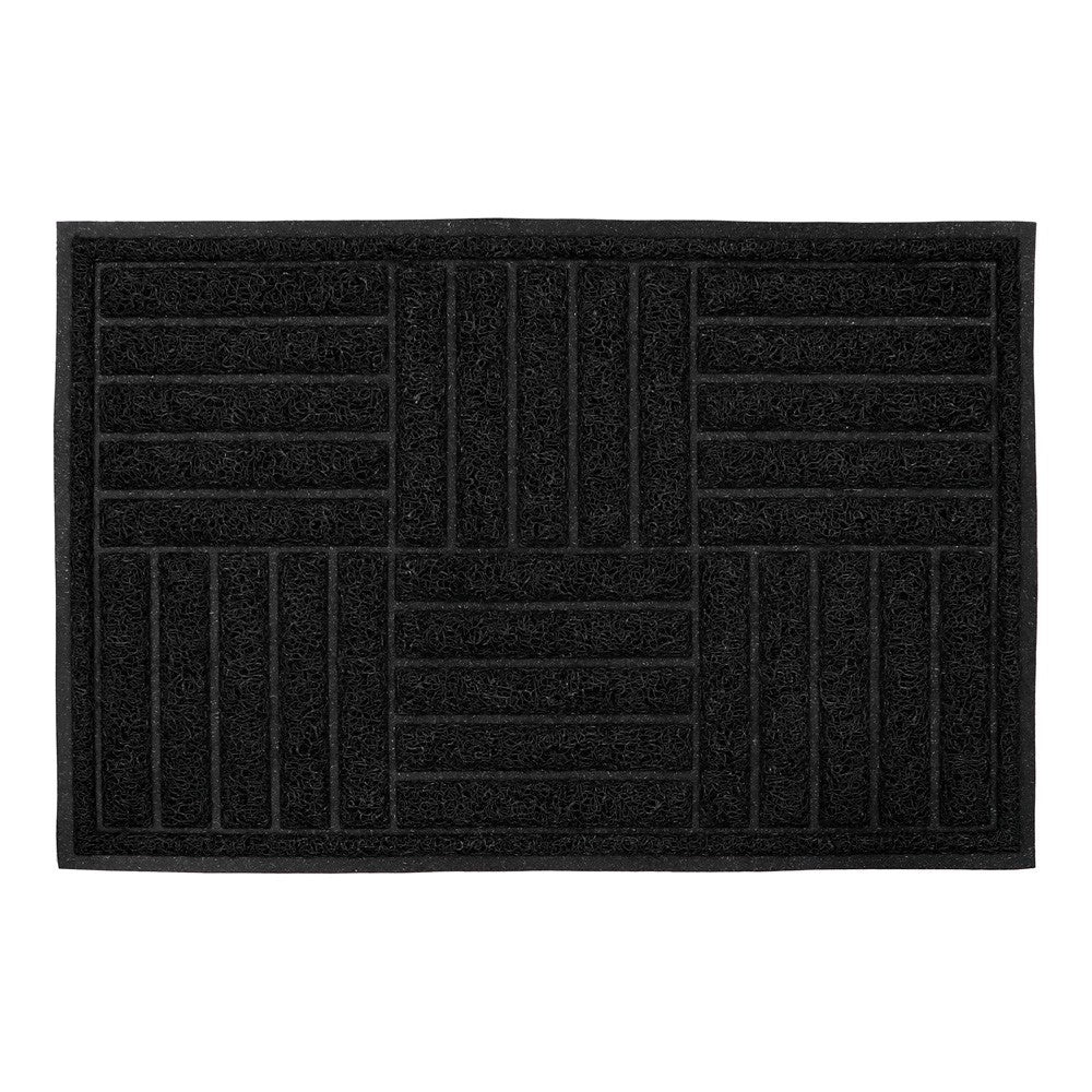 JVL MATT BLACK SQUARE MUD GRABBER SCRAPER DOORMAT 40 X 60CM. 01-776BK \\\KD35406