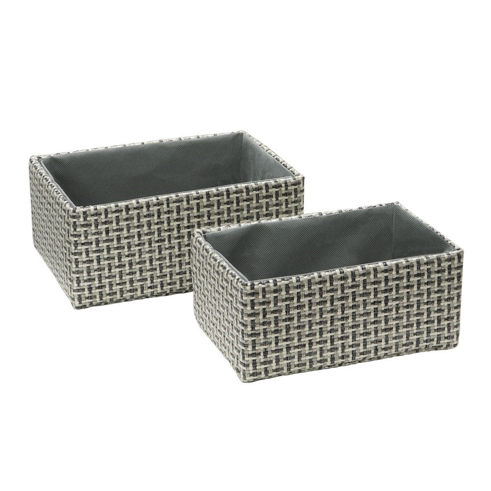 JVL SILVA RECTANGULAR FABRIC STORAGE BASKETS SET OF 2. 13-460 \\\KD35413