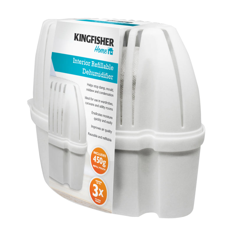 KINGFISHER INTERIOR REFILLABLE DEHUMIDIFER 1 LITTER WITH 450 POUCH. DHS2 \\\KD35419