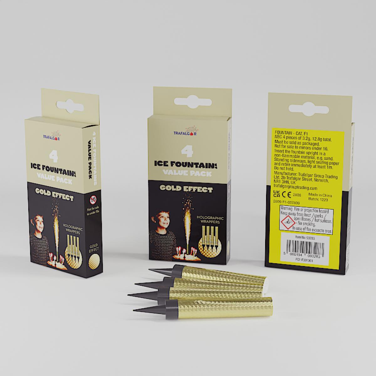 GOLD EFFECTS ICE FOUNTAINS VALUE PACK 4/PK. CR-93283 \\\KD35420