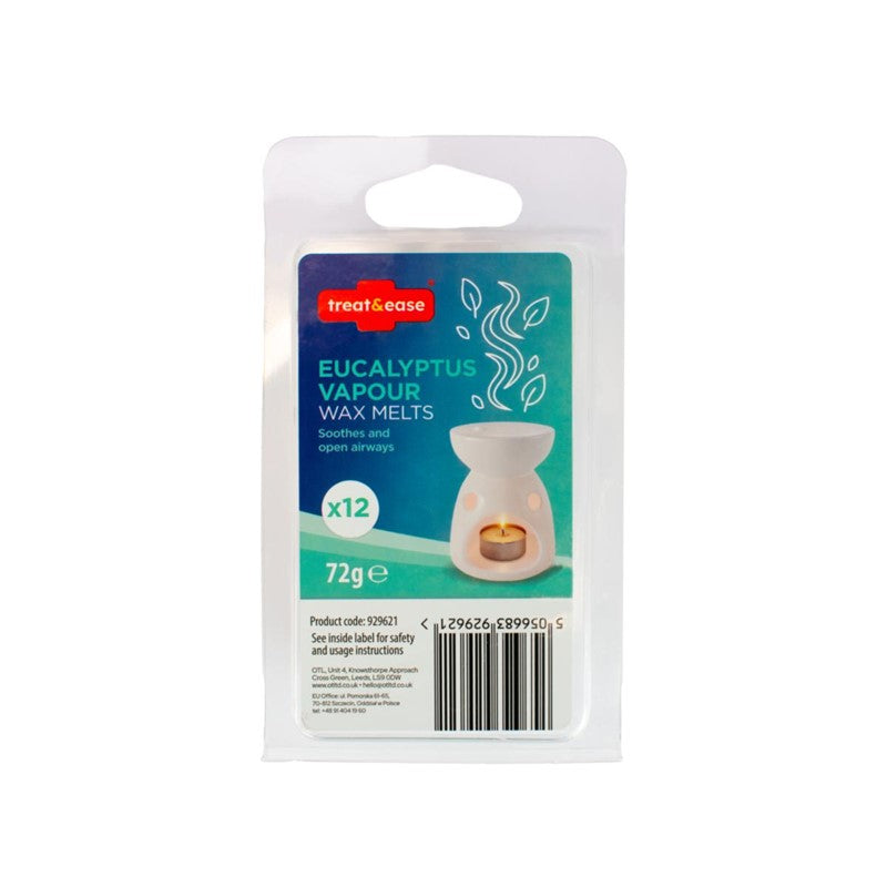 TREAT & EASE EUCALYPTUS VAPOUR WAX MELTS 72GM. OL324628 \\\KD35464