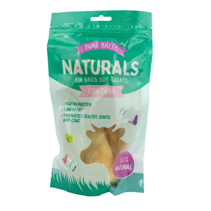 PURE BREED NATURALS AIR DRIED COW EARS DOG TREATS 60GM. OL324659 \\\KD35467
