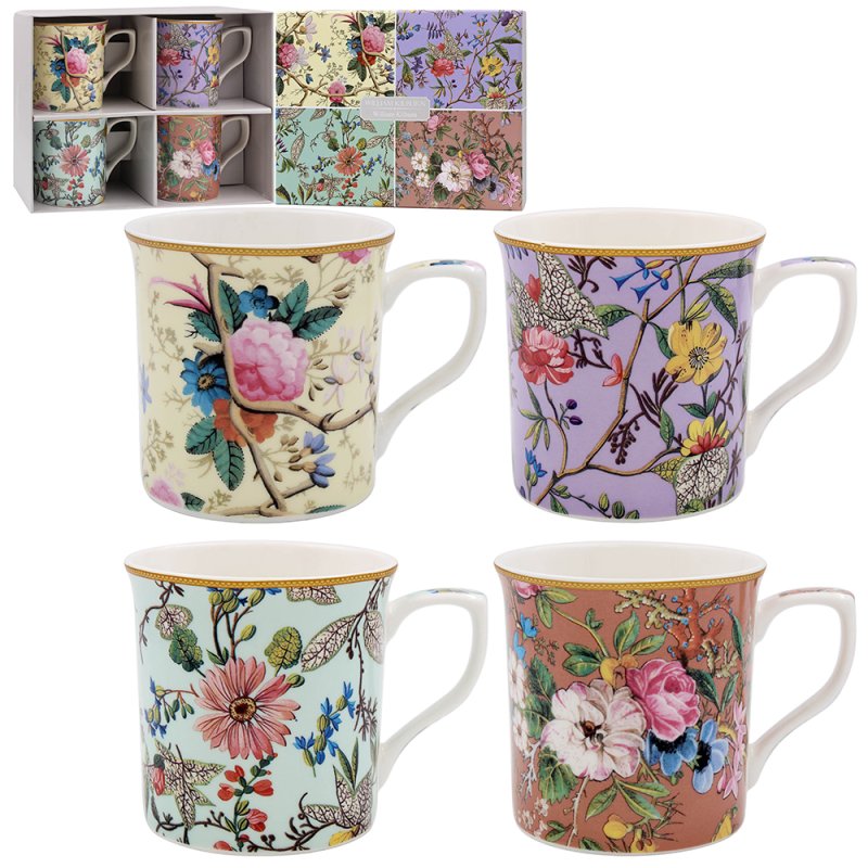 THE LEONARDO COLLECTION WILLIAM KILBURN ASSORTED DESIGN MUG SET OF 4. LP95663 \\\KD35509