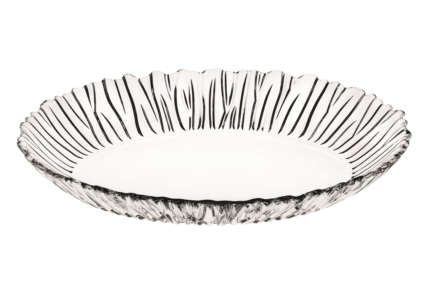 PASABACHE AURORA OVAL GLASS SERVICE PLATE 25 X 30CM. 10546 \\\KD35517