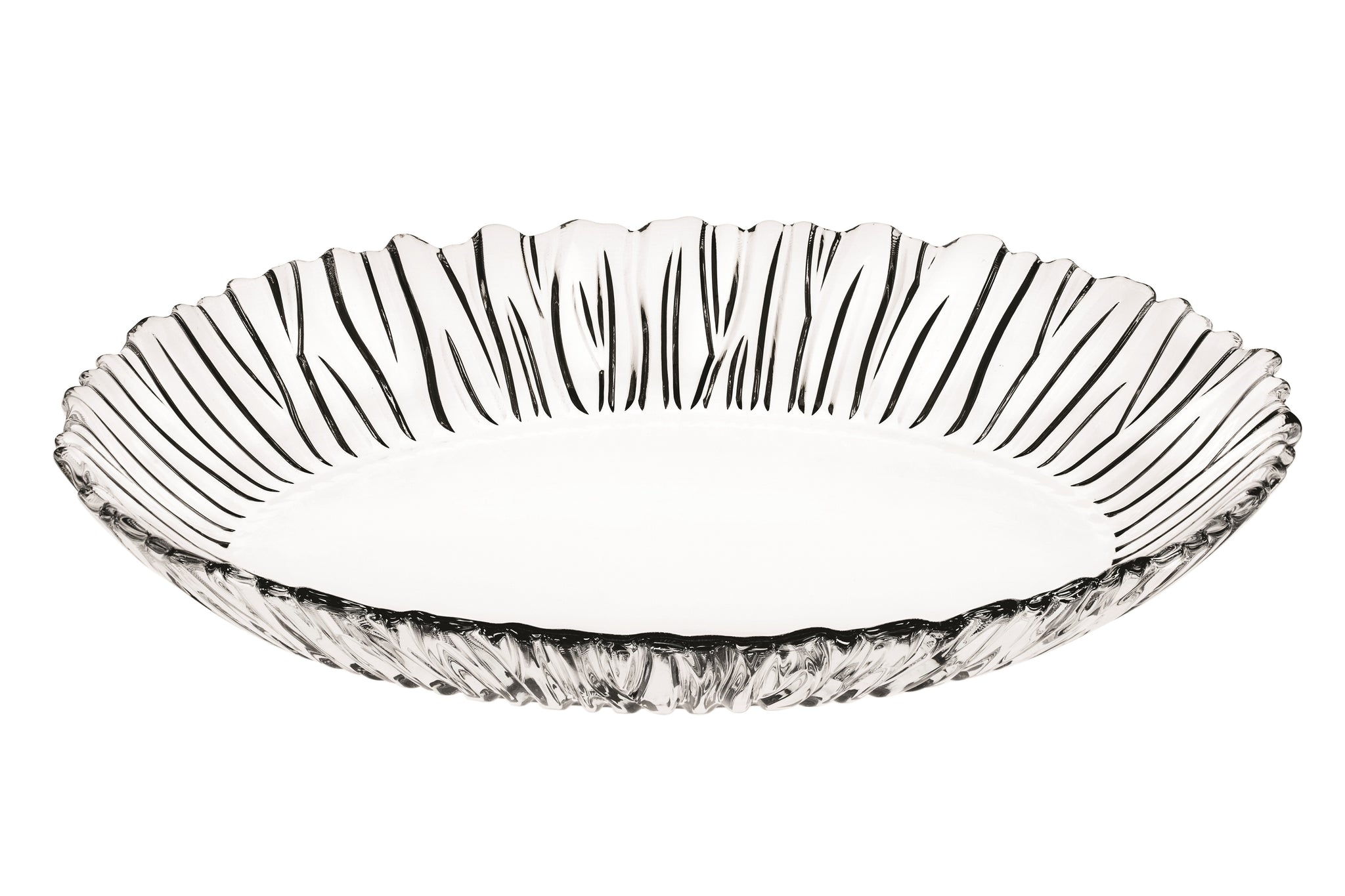 PASABACHE AURORA OVAL GLASS SERVICE PLATE 25 X 30CM. 10546 \\\KD35517