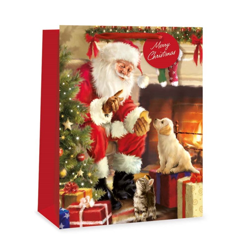 TALLON CHRISTMAS TRADITIONAL SANTA LARGE GIFT BAGS 34 X 26CM. TAX9418A \\\KD35532