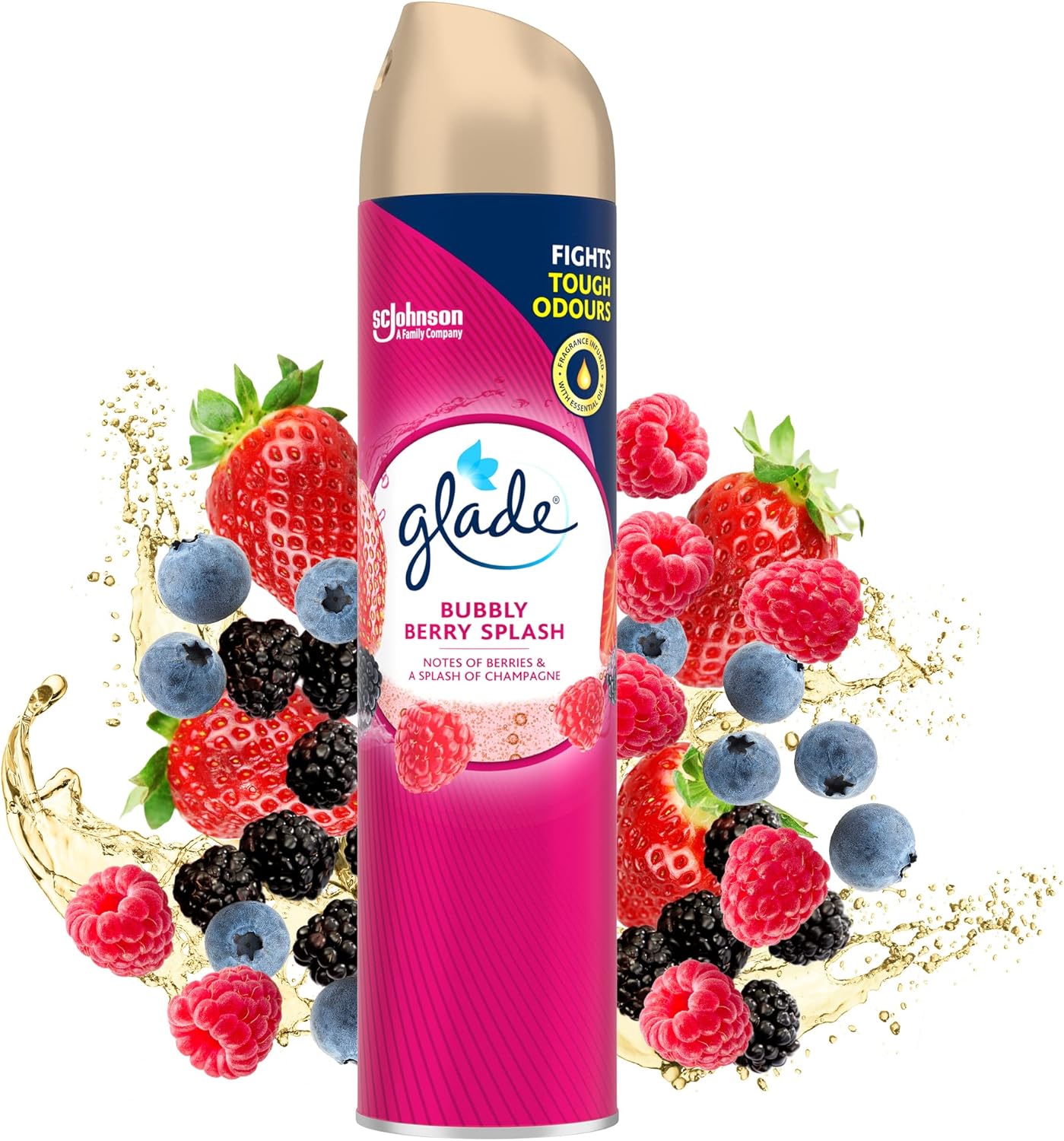 GLADE AIR FRESHENER BUBBLY BERRY SPLASH 300ML ROOM SPRAY. HOLA095 \\\KD35586