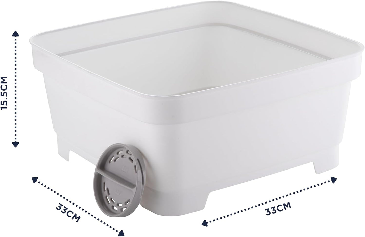MINKY WASHING UP BOWL WITH SINK PLUG STRAINER SQUARE WHITE 11L. VC10000107 \\\KD35613