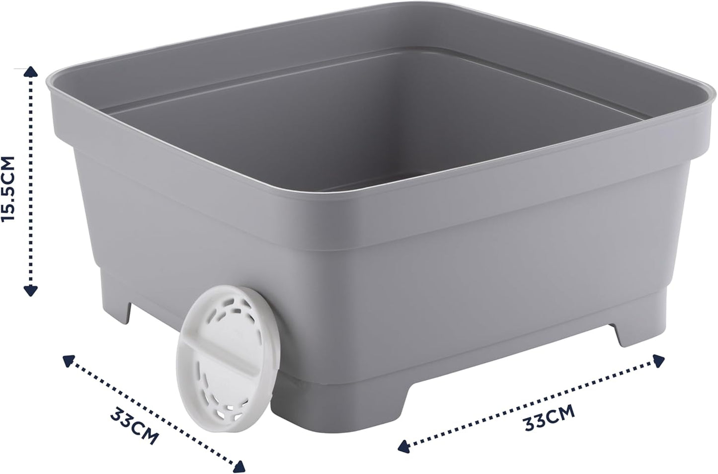 MINKY WASHING UP BOWL WITH SINK PLUG STRAINER SQUARE GREY 11L. VC10000106 \\\KD35614