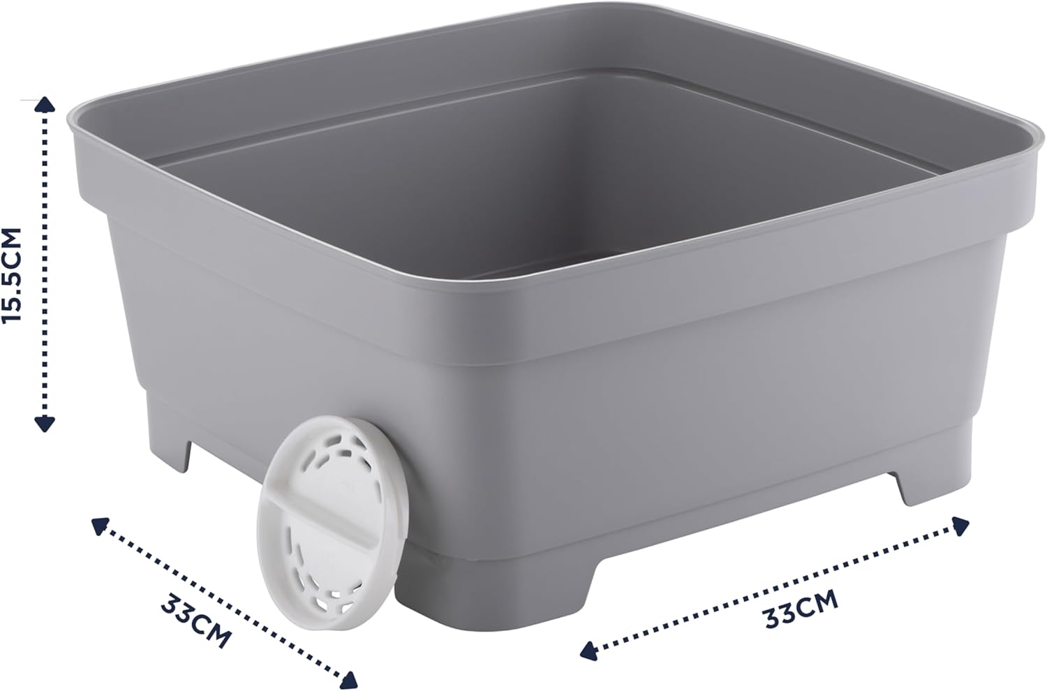 MINKY WASHING UP BOWL WITH SINK PLUG STRAINER SQUARE GREY 11L. VC10000106 \\\KD35614