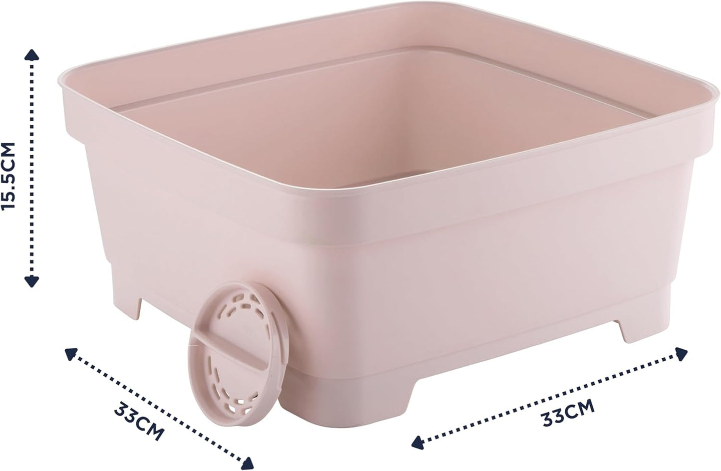 MINKY WASHING UP BOWL WITH SINK PLUG STRAINER SQUARE DUSTY PINK 11L. VC10000119 \\\KD35615