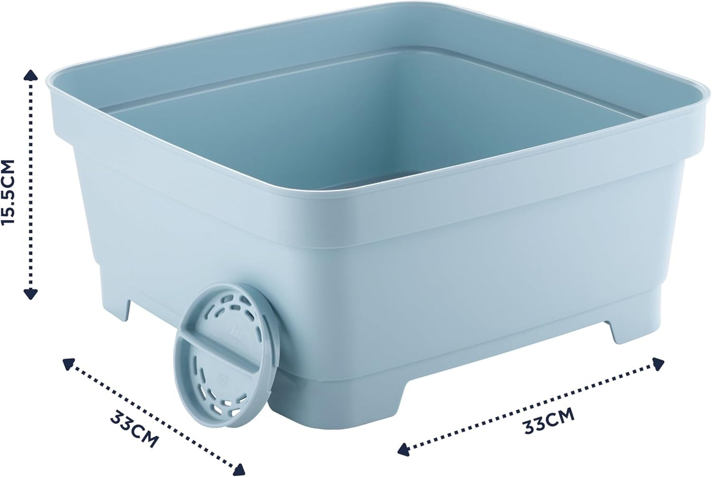 MINKY WASHING UP BOWL WITH SINK PLUG STRAINER SQUARE SLATE BLUE 11L. VC10000118 \\\KD35616
