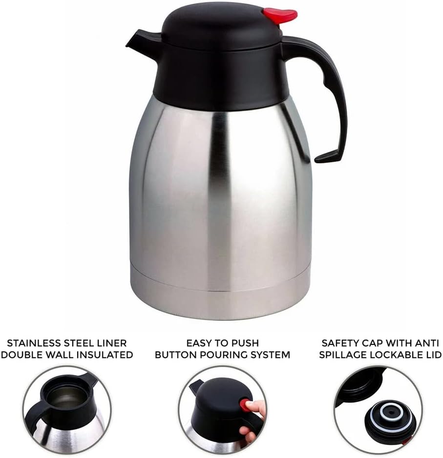 PRIMA 1.5 LITRE STAINLESS STEEL VACUUM POT FOR TEA / COFFEE. 17078C \\\KD35634