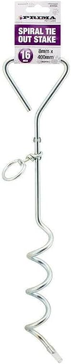 PRIMA 16 INCH PET SPIRAL TIE OUT STAKE METAL (8MM). 41050C \\\KD35640