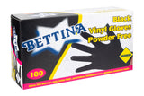 BETTINA BLACK POWDER FREE VINYL GLOVES 100/PK - SMALL. B411S \\\KD35866