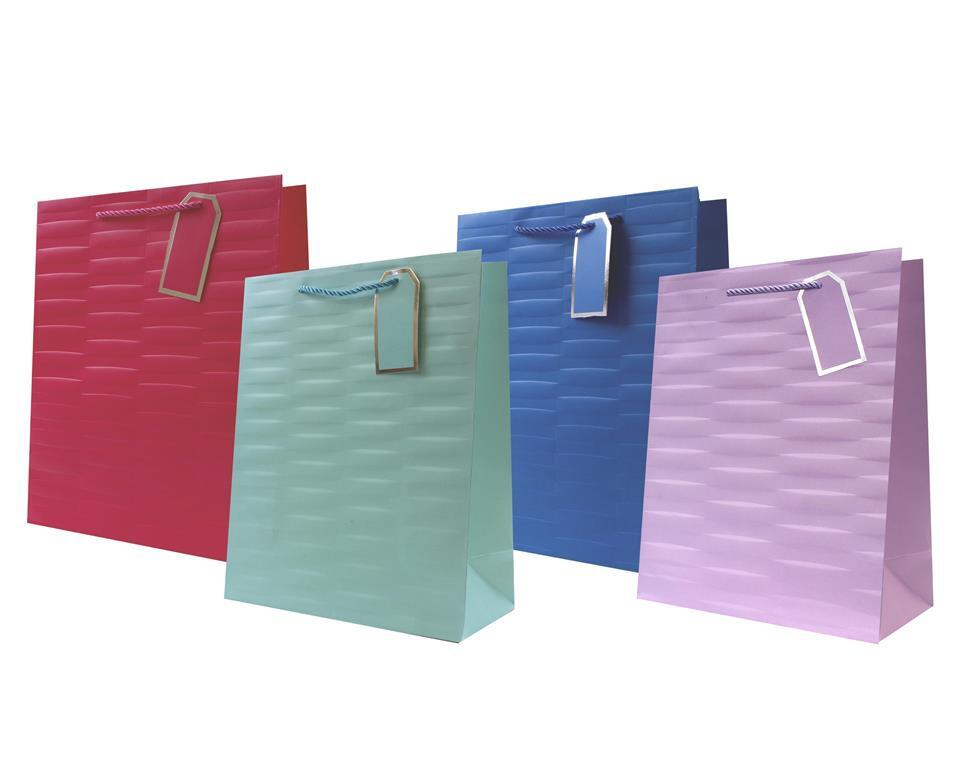 TALLON EMBOSSED BRIGHT COLOURED LARGE GIFT BAG 34 X 26CM. TA7873 \\\KD35924