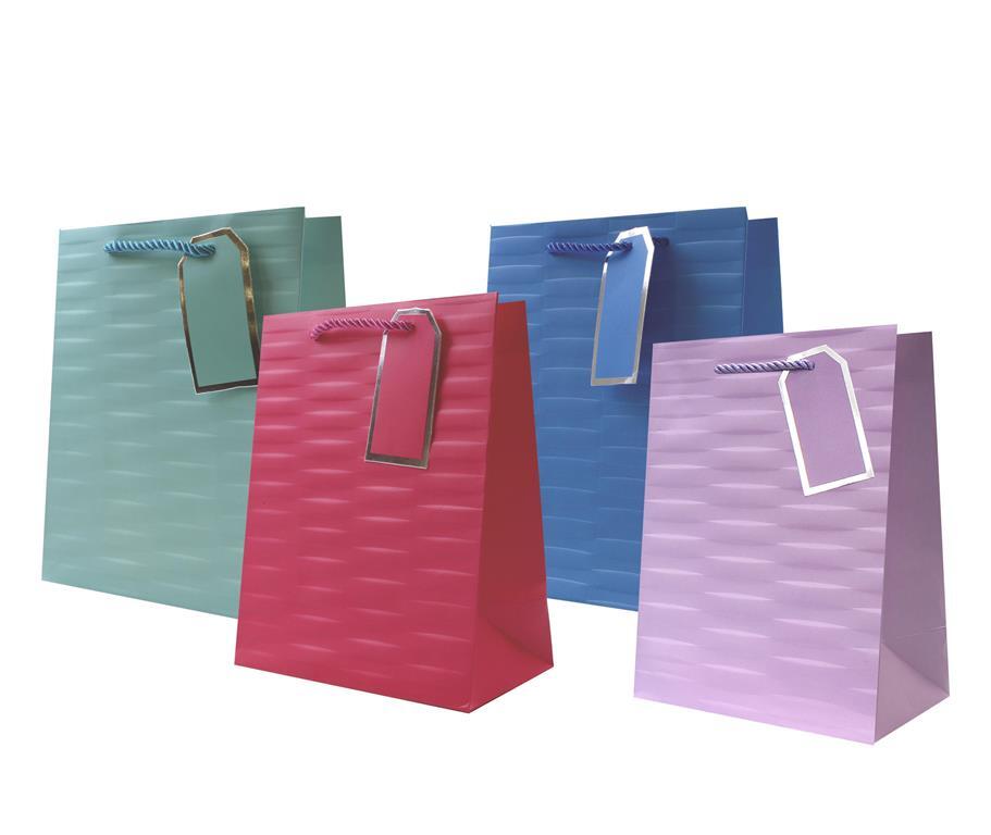 TALLON EMBOSSED BRIGHT COLOURED MEDIUM GIFT BAG 23 X 18CM. TA7872 \\\KD35940