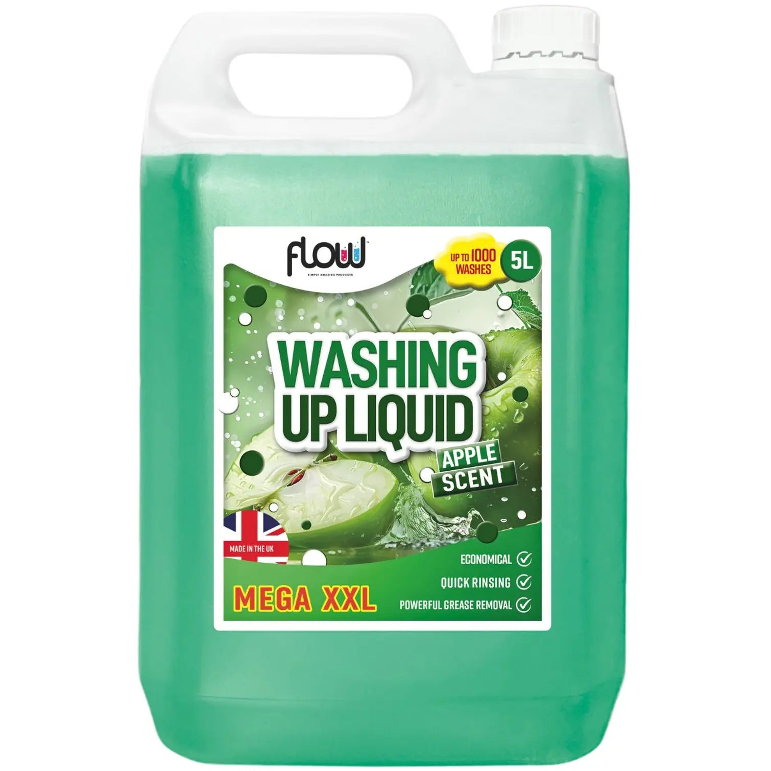 FLOW READY TO USE WASHING UP LIQIUD APPLE SCENT 5LTR. WASH5L \\\KD35951